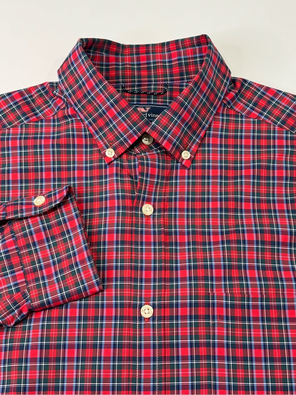 Vineyard Vines Performance Men's Medium Long Sleeve Button Down Classic Plaid